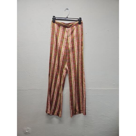 Sandro | Floral Design | High Waist W/ Side Zip | Flared Leg Pants | Size 36 (4) - Picture 1 of 10